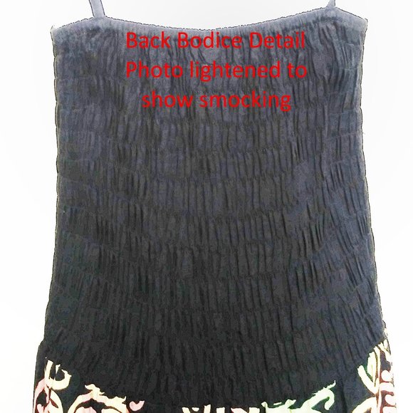 4/$20 Hand Kreation Black Batik Print Dress Size XL Sleeveless Adjustable Straps - Picture 5 of 8